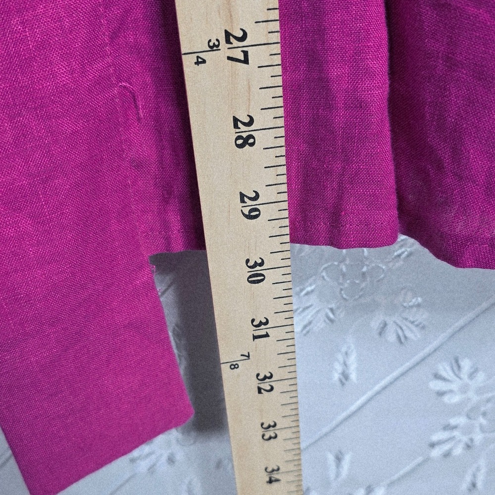 Comtesse Linen Open Front Kimono Jacket Size‎ 1 Magenta Pleated Made in Israel - Picture 7 of 10